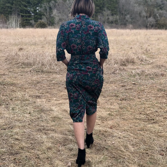 Vtg Positive Influence floral dress with belt - Picture 7 of 9